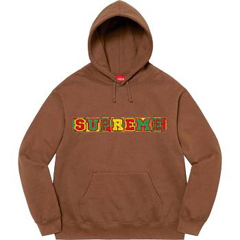Brown Supreme Beaded Hooded Sweatshirts | Supreme 356YU